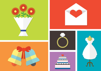 Vector Set of Wedding Day Accessories - vector gratuit #351857
